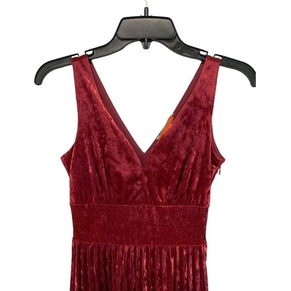 MODCLOTH | Splendorous Spree Velvet Wine Dress XXS - Picture 4 of 8
